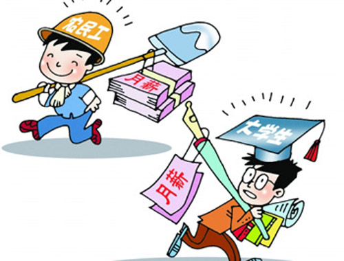 大学生起薪低于农民工